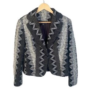 Talk of the Walk Art Knit Jacket Size 10 Zig Zag Sculptural Artsy Avant Garde